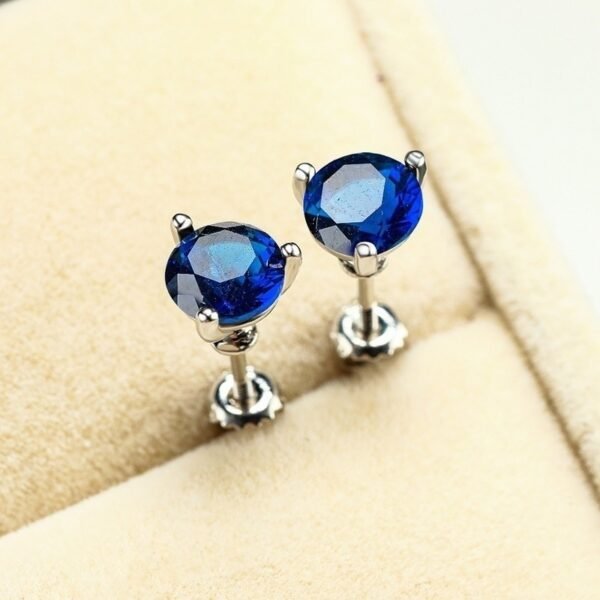 Stud Earrings Men’s White Gold 8mm Diamond Three Claw Stud Earrings Earrings 3