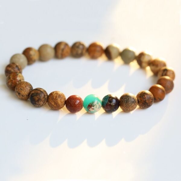 Picture Stone Gold Sand Stone Natural Beaded Bracelet Bracelets 4