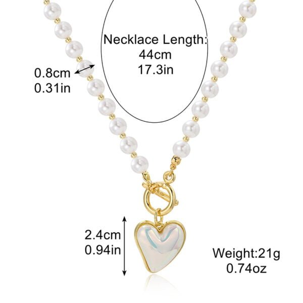 Heart Baroque Girt Pearl Pendant Necklace Gold Beads Pearl Choker Necklace For Women Mother’s Day Necklaces 8