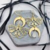 Women’s Fashion Gold Plated Moth Moon Drop Earrings Earrings 10