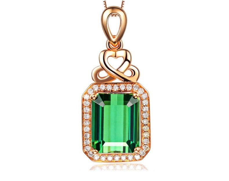 Emerald Pendant Silver Plated 18k Rose Gold Necklaces 5 Emerald Pendant Silver Plated 18k Rose Gold Necklaces 5