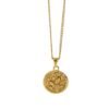 18K Gold Plated 316L Stainless Steel Flower Coin Pendant Necklace Necklaces 11