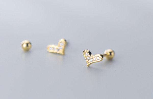 Tremella Studs Female Small Diamond Love Sweet Earrings 7