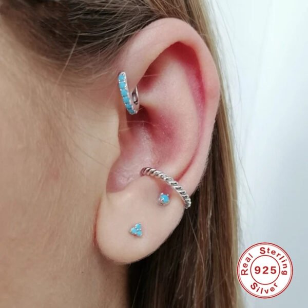 Women’s Sterling Silver Diamond Trinity Combination Earrings Earrings 5