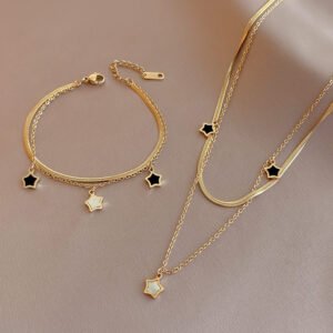 Pentagram Shell 14k Gold Collarbone Necklace Women Necklaces Pentagram Shell 14k Gold Collarbone Necklace Women Necklaces
