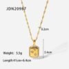 Gold Plated Star Inlaid Square Pendant Necklaces 10