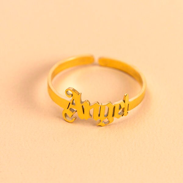 Gold Letter Angel Adjustable Rings For Women Rings 4