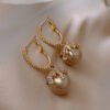 Feminine Celebrity High-end Zircon Pearl Ear Buckle Earrings 15