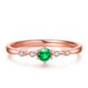 Emerald Plated 18K Rose Gold Ring Rings 14