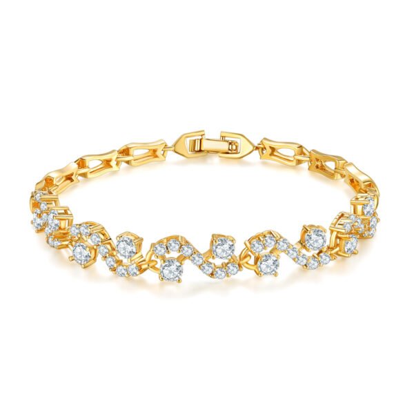 Zircon Wave Bracelet Electroplating Real Gold Diamond Bracelet Wholesale Does Not Fade Bracelets 3