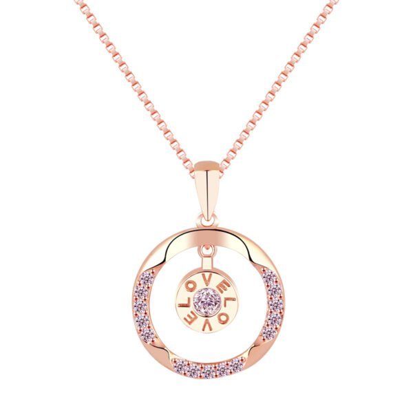 Women’s 925 Sterling Silver Plated 18k Yellow Gold Love Necklace Necklaces 7