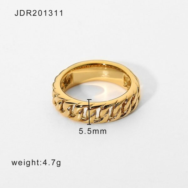 Gold Plated 316L Stainless Steel Chain Ring Rings 8