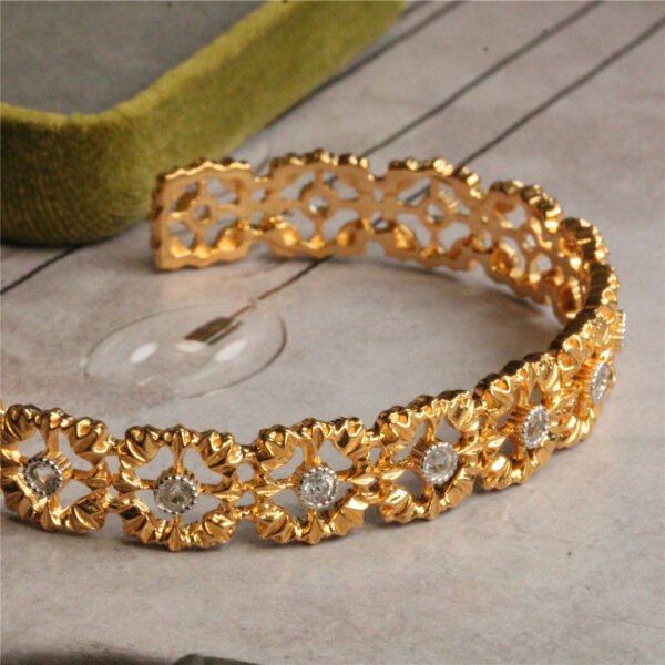 925 Silver Gold Plated Openwork Bracelet Bracelets 7