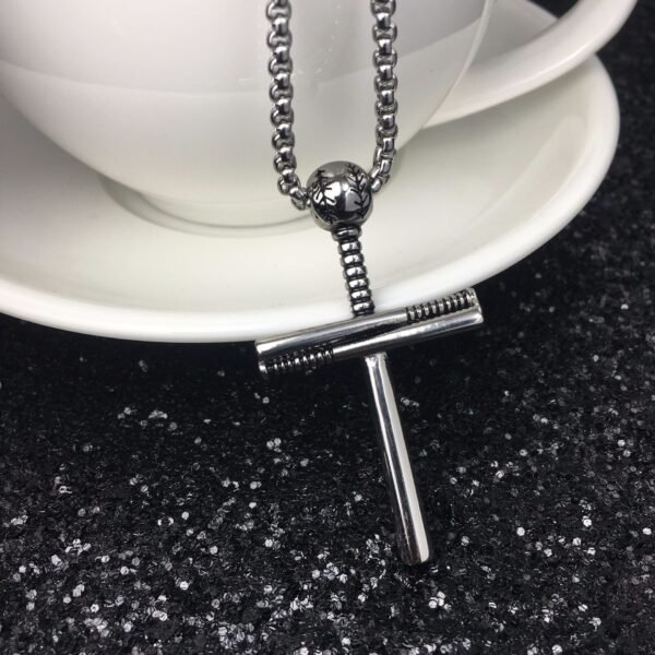 Baseball Necklace Creative Stainless Steel Cross Pendant Necklaces 7