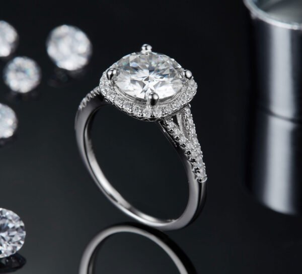 Silver Plated White Gold Moissanite Women’s Ring Rings 3