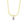Stainless Steel 18K Gold Plated Flat Snake Chain Square Diamond Pendant Necklace Necklaces 18 Stainless Steel 18K Gold Plated Flat Snake Chain Square Diamond Pendant Necklace Necklaces 18