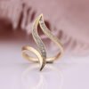 Fashion Exaggerated Curve Rose Gold Women Ring Rings 9