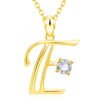 Fashion Gold Initial Letter Rhinestone Necklace Necklaces 17