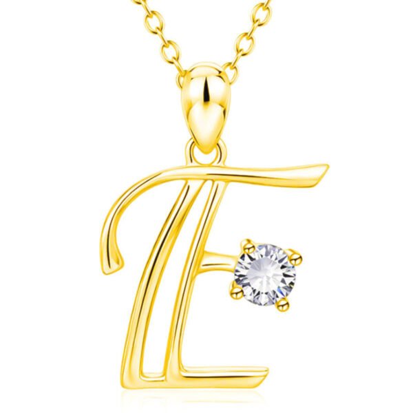 Fashion Gold Initial Letter Rhinestone Necklace Necklaces 7