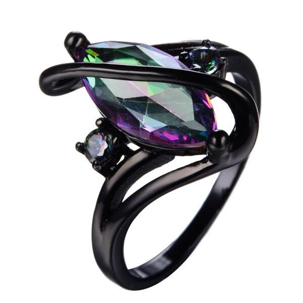 Black Gold S Shaped Zircon High End Diamond Ring For Men Rings 11