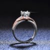 Mosan Diamond  Female Silver Ring Gold Exaggerated Two Colors Rings 11