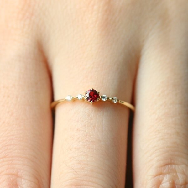 Fashionable Ruby with Diamonds Women’s 16k Gold Engagement Wedding Ring Rings 6