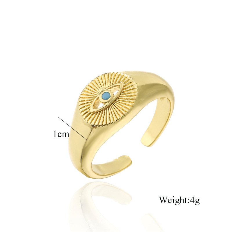 18K Gold Plated Copper Eye Shaped Ring Rings 2