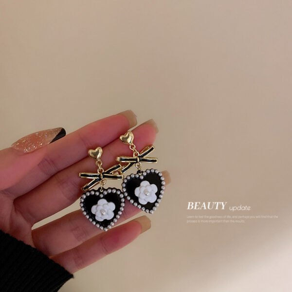 925 Silver Needle Diamond Bow Earrings Earrings 8