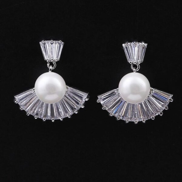 925 Silver Needle Stud Earrings Fashion Pearl Earrings 5