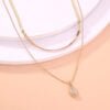 Exaggerated water drop zircon pendant pendant pendant necklace, gold wire chain double-layered temperament necklace Necklaces 13