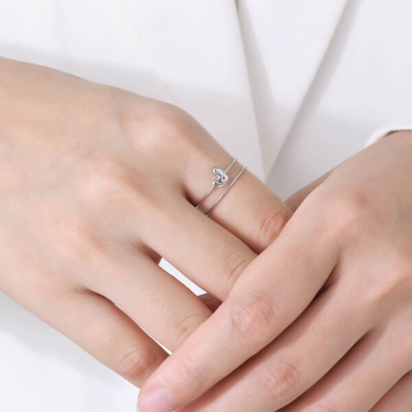 Love Heart-shaped Ring Fine Circle Stainless Steel 18K Gold Women’s Simple Hand Jewelry Rings 6