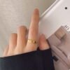 18K Gold Ring Women’s Non-fading High-grade Cold Wind Wheat Rings 15