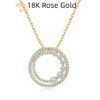 18K Gold Rose Gold Diamond Necklace Round Necklaces 20
