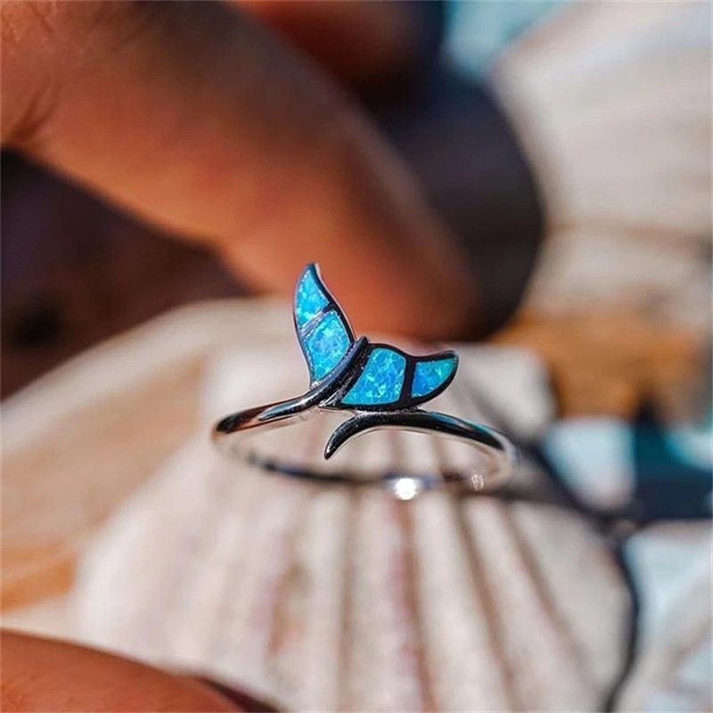 Black Gold Blue Opal Creative Wing Ring OurSpecialSelection 2