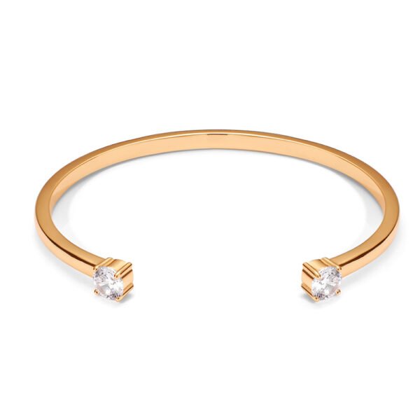 Double Zircon  Copper Plated 18K Gold Bracelet Bracelets 6
