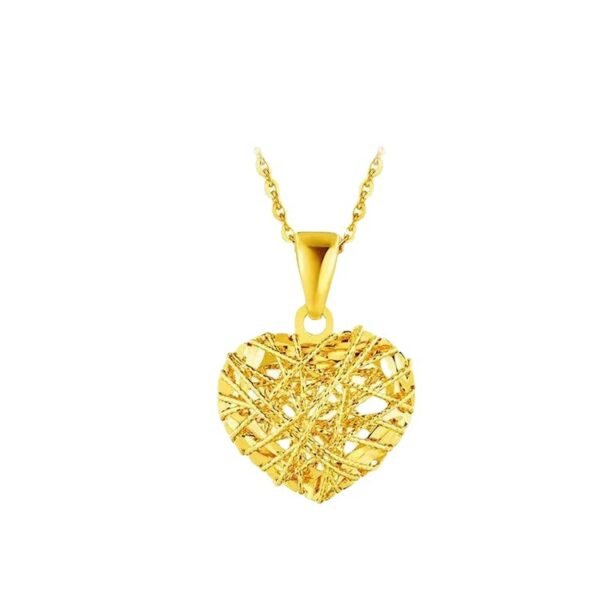 Genuine 18K Gold Necklace Pendant Pure AU750 Chain Hollow Necklaces 4