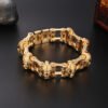 Titanium Gold Buddha Bike Chain Bracelet Men Bracelets 9