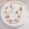 Ethnic Style Retro Butterfly Titanium Steel 14K Gold Bracelet For Women Necklaces 13