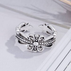 New Thai Silver Ring Crow Star Ring Female Luo Heart Ring Retro Jewelry Rings