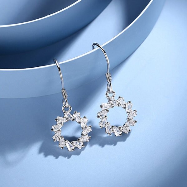 Sterling Silver S925 Circle Shape Earrings Earrings 5