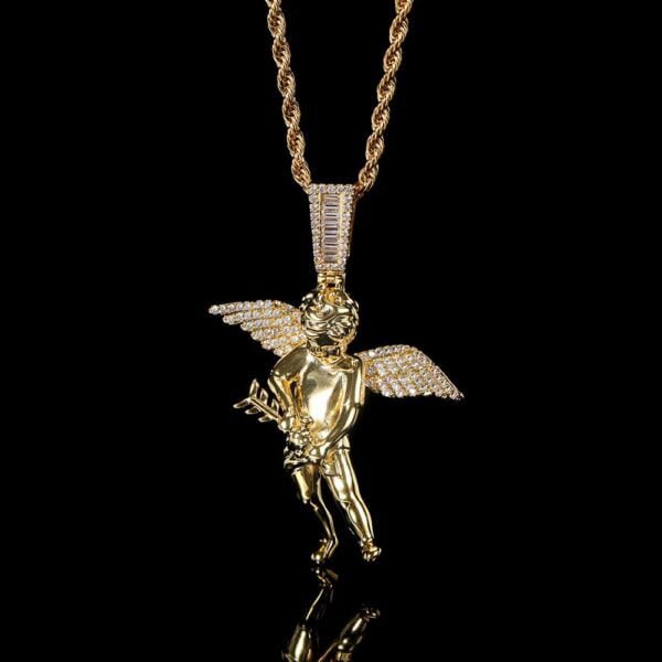 Hip Hop Arrow Wearing Wine Bottle Angel Pendant Real Gold Electroplated Copper Necklace Necklaces 6