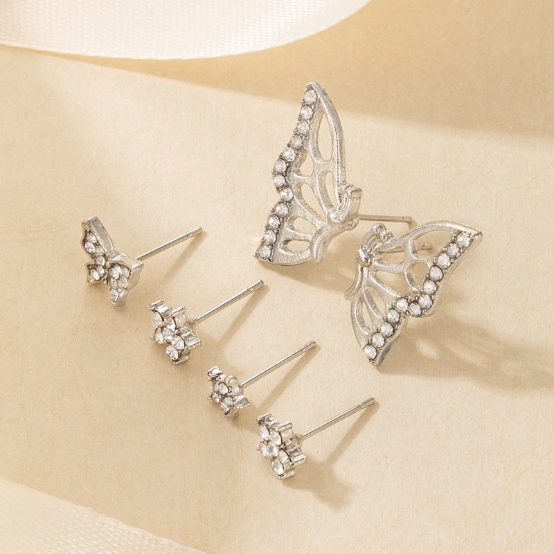 Diamond-studded Beautiful Temperament Butterfly Personalized Silver Earrings Earrings 4 Diamond-studded Beautiful Temperament Butterfly Personalized Silver Earrings Earrings 4