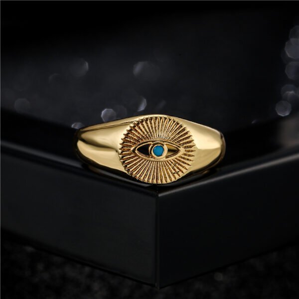 18K Gold Plated Copper Eye Shaped Ring Rings 6