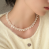 Lace Vintage Multilayer Round Lady Pearl Necklace 18K Gold Adjustable Choker Necklaces 14