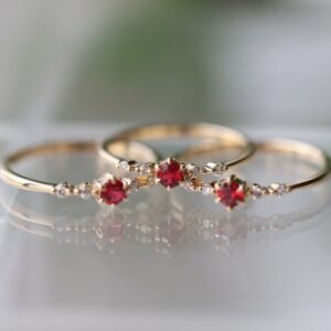 Fashionable Ruby with Diamonds Women’s 16k Gold Engagement Wedding Ring Rings Fashionable Ruby with Diamonds Women’s 16k Gold Engagement Wedding Ring Rings