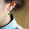 Forbidden City Wings Flying Sterling Silver Ancient Method Gold Hetian Jade Earrings Earrings 11