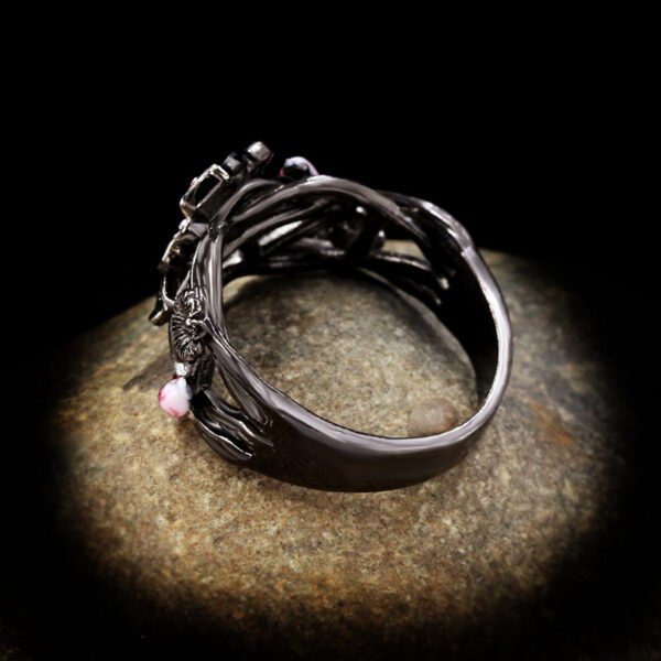 Black Gold Plated Two-tone Flower Ring Female Promos20 9