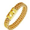 Stainless steel jewelry men and women gold double-layer grinding chain bracelet Bracelets 18