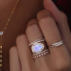 New Irregular Natural Moonstone Ring Plated 14k Rose Gold Micro-Inset Ring Rings 11 New Irregular Natural Moonstone Ring Plated 14k Rose Gold Micro-Inset Ring Rings 11
