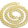 MIAMI CUBAN CHAIN NECKLACE 14K GOLD FINISH ICED OUT FULL STONE Necklaces 15
